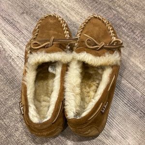 LL bean “wicked good” moccasin slippers barely worn